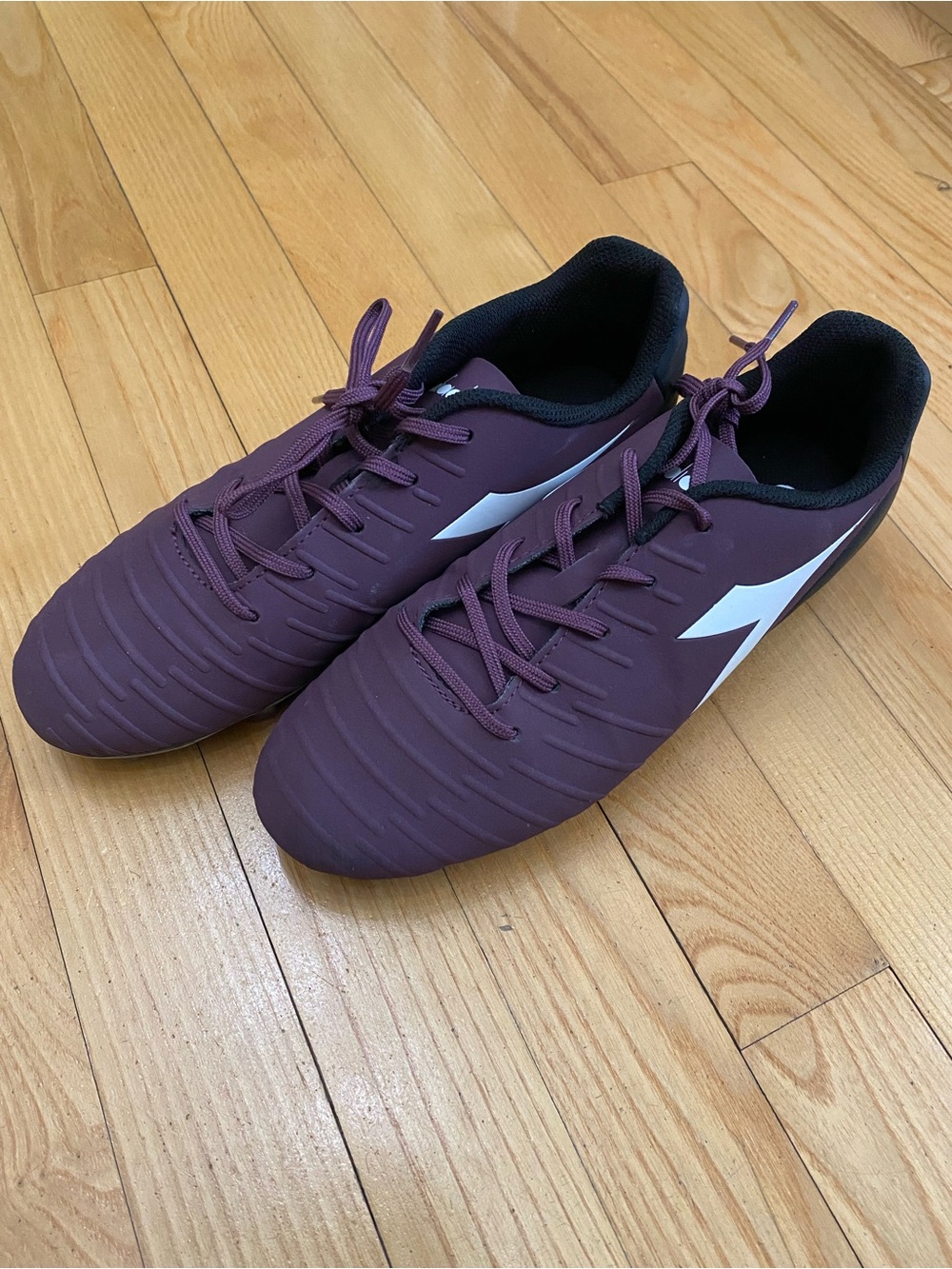 Diadora Purple Futbal Cleats with White Logo